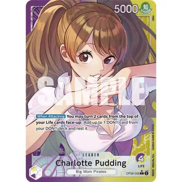 One Piece Trading Card Game Two Legends Leader Charlotte Pudding OP08-058 [Parallel]