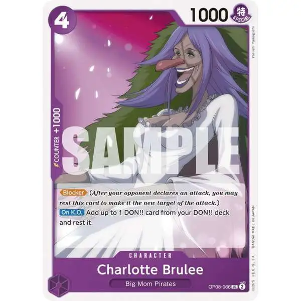 One Piece Trading Card Game Two Legends Uncommon Charlotte Brulee OP08-066
