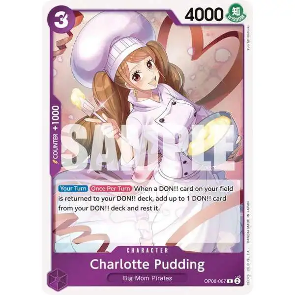 One Piece Trading Card Game Two Legends Rare Charlotte Pudding OP08-067