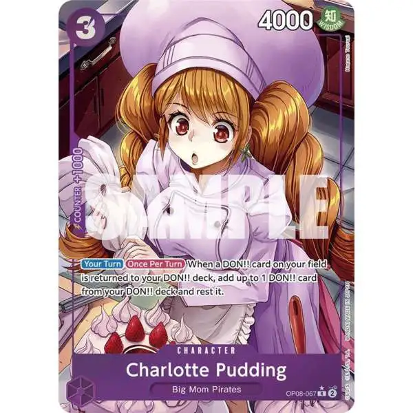 One Piece Trading Card Game Two Legends Rare Charlotte Pudding OP08-067 [Parallel]