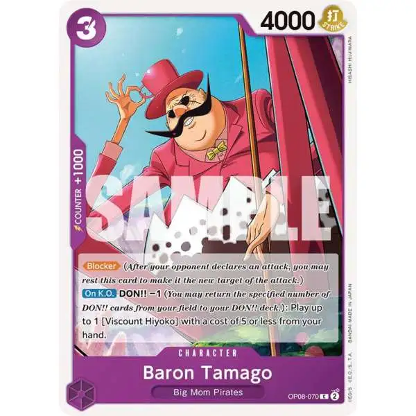 One Piece Trading Card Game Two Legends Common Baron Tamago OP08-070