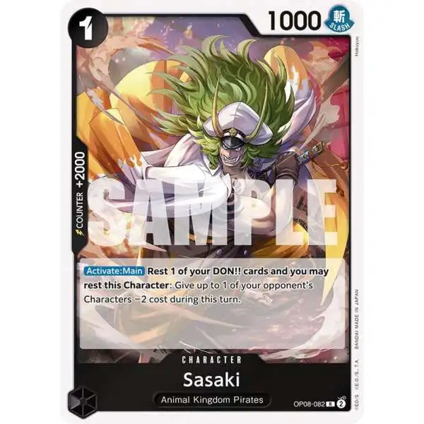 One Piece Trading Card Game Two Legends Rare Sasaki OP08-082