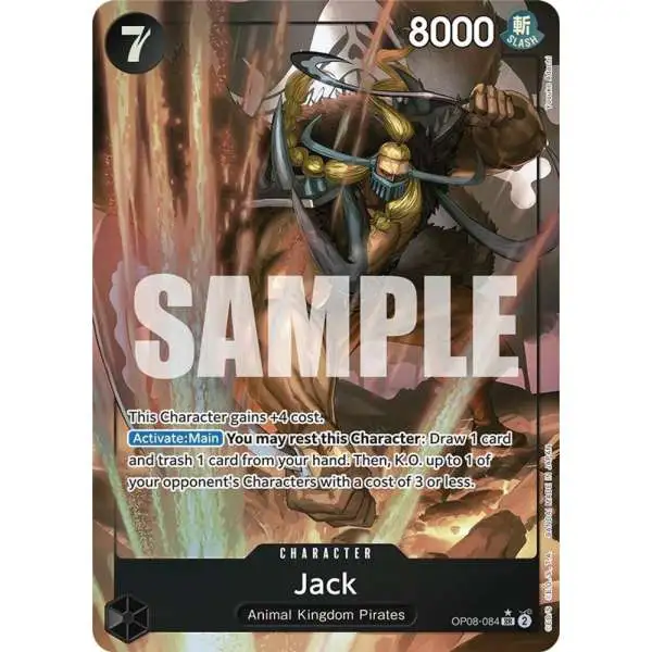 One Piece Trading Card Game Two Legends Super Rare Jack OP08-084 [Parallel]