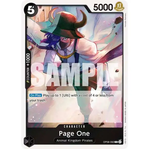 One Piece Trading Card Game Two Legends Rare Page One OP08-092
