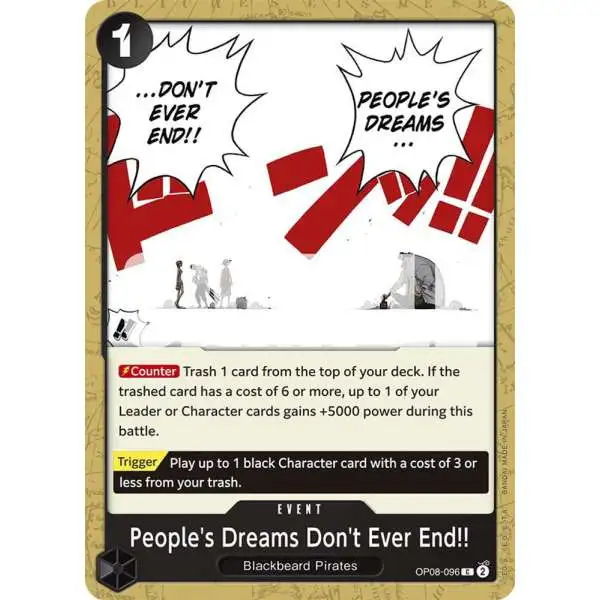 One Piece Trading Card Game Two Legends Common People's Dreams Don't Ever End!! OP08-096