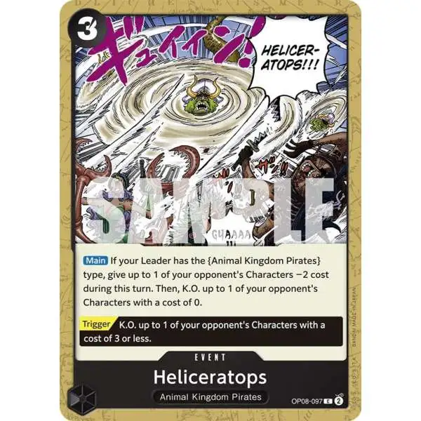 One Piece Trading Card Game Two Legends Common Heliceratops OP08-097