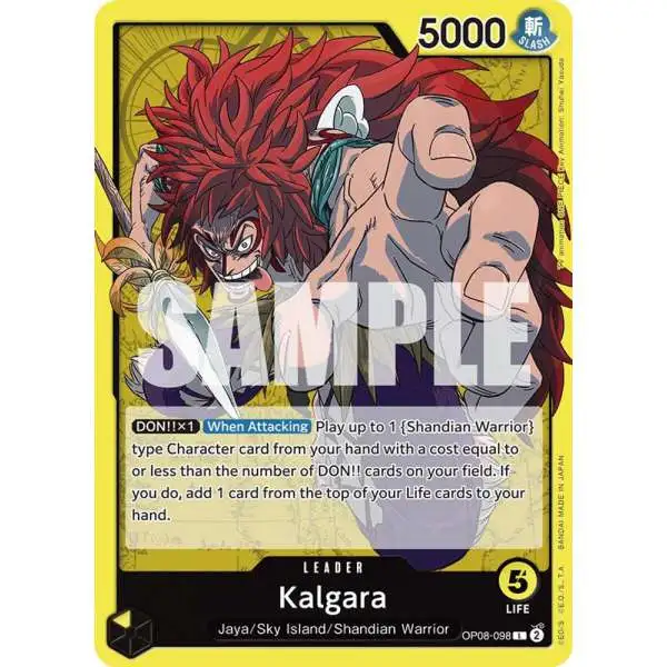 One Piece Trading Card Game Two Legends Leader Kalgara OP08-098