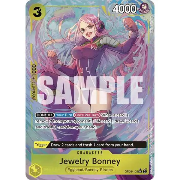 One Piece Trading Card Game Two Legends Super Rare Jewelry Bonney OP08-105 [Parallel]
