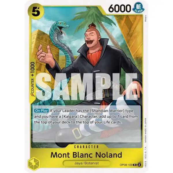 One Piece Trading Card Game Two Legends Rare Mont Blanc Noland OP08-109