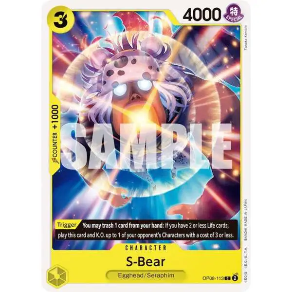 One Piece Trading Card Game Two Legends Common S-Bear OP08-113