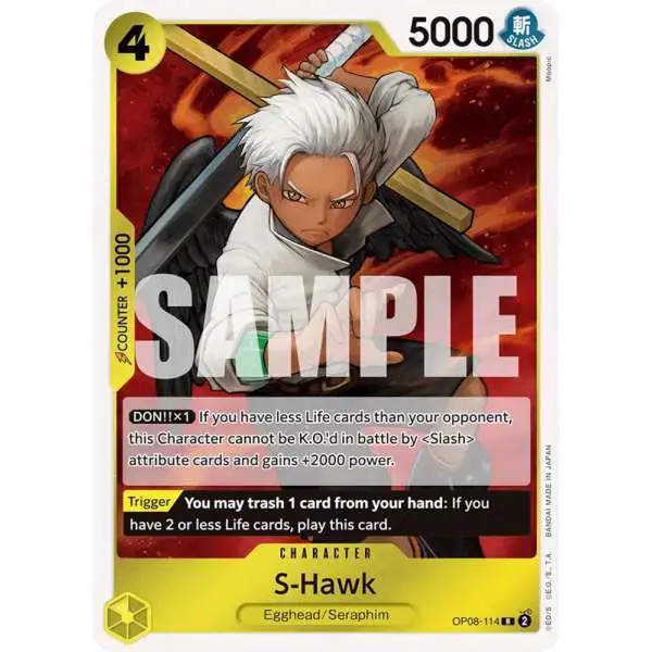 One Piece Trading Card Game Two Legends Rare S-Hawk OP08-114