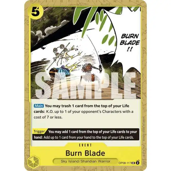 One Piece Trading Card Game Two Legends Uncommon Burn Blade OP08-117