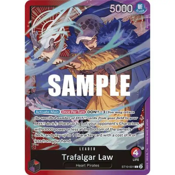 One Piece Trading Card Game Ultra Deck: The Three Captains Leader Trafalgar Law ST10-001