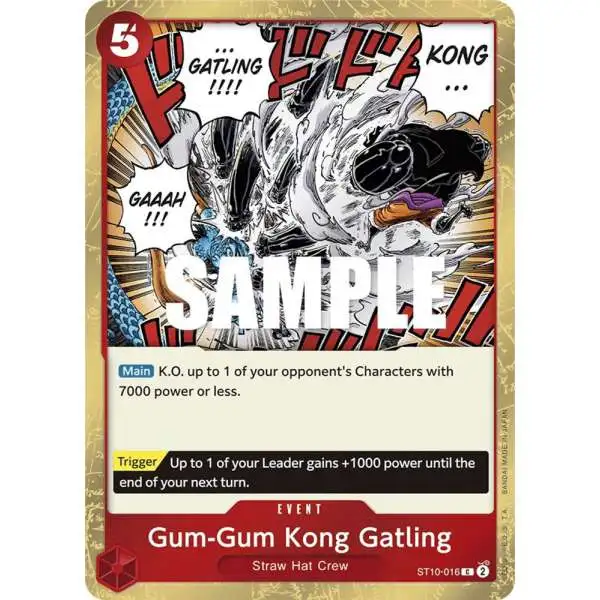 One Piece Trading Card Game Ultra Deck: The Three Captains Common Gum-Gum Kong Gatling ST10-016