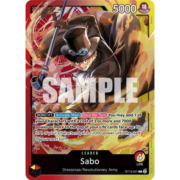 One Piece Trading Card Game Ultra Deck: The Three Brothers Leader Sabo ST13-001