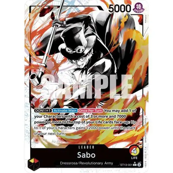 One Piece Trading Card Game Ultra Deck: The Three Brothers Leader Sabo ST13-001 [Parallel]