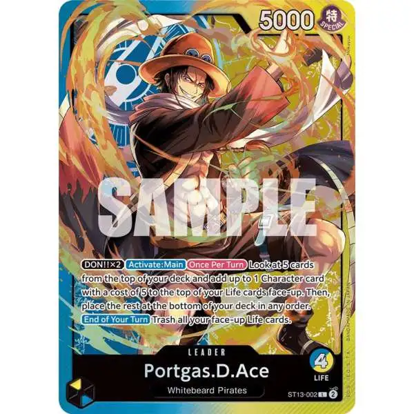 One Piece Trading Card Game Ultra Deck: The Three Brothers Leader Portgas.D.Ace ST13-002