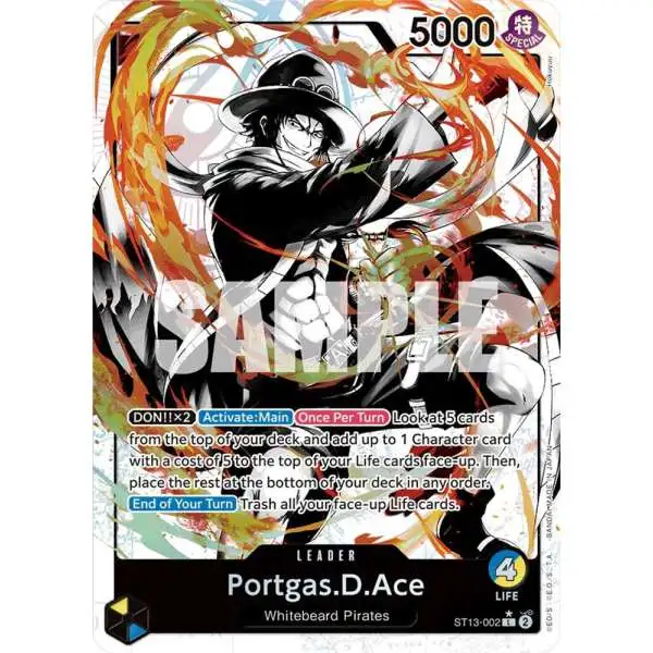 One Piece Trading Card Game Ultra Deck: The Three Brothers Leader Portgas.D.Ace ST13-002 [Parallel]