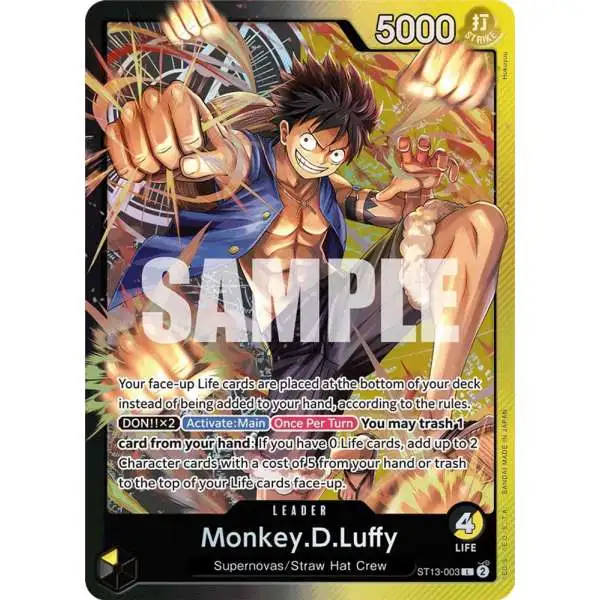 One Piece Trading Card Game Ultra Deck: The Three Brothers Leader Monkey.D.Luffy ST13-003