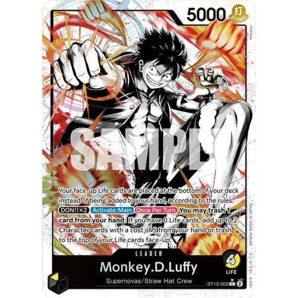 One Piece Trading Card Game Ultra Deck: The Three Brothers Leader Monkey.D.Luffy ST13-003 [Parallel]