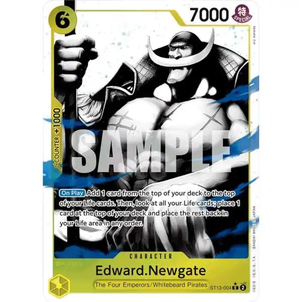 One Piece Trading Card Game Ultra Deck: The Three Brothers Common Edward.Newgate ST13-004 [Parallel]