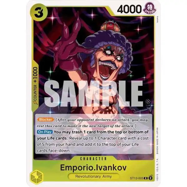 One Piece Trading Card Game Ultra Deck: The Three Brothers Rare Emporio.Ivankov ST13-005