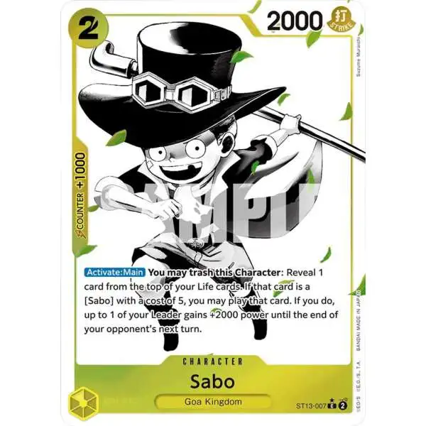 One Piece Trading Card Game Ultra Deck: The Three Brothers Common Sabo ST13-007 [Parallel]