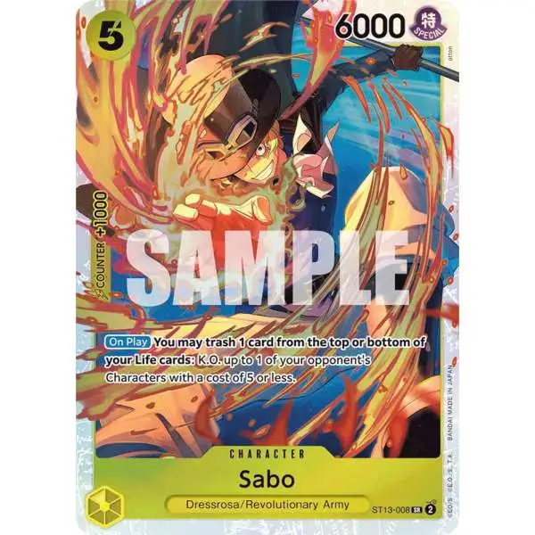 One Piece Trading Card Game Ultra Deck: The Three Brothers Super Rare Sabo ST13-008