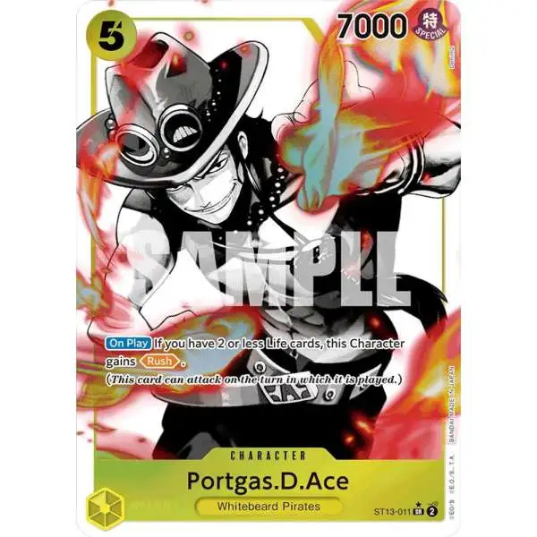 One Piece Trading Card Game Ultra Deck: The Three Brothers Super Rare Portgas.D.Ace ST13-011 [Parallel]