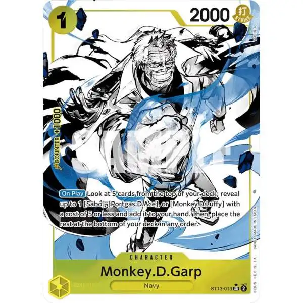 One Piece Trading Card Game Ultra Deck: The Three Brothers Super Rare Monkey.D.Garp ST13-013 [Parallel]