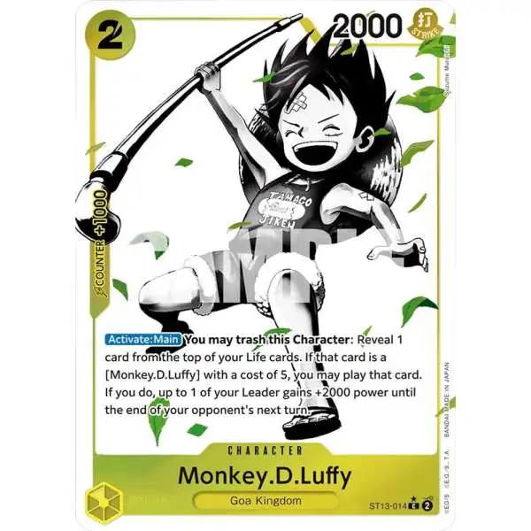 One Piece Trading Card Game Ultra Deck: The Three Brothers Common Monkey.D.Luffy ST13-014 [Parallel]
