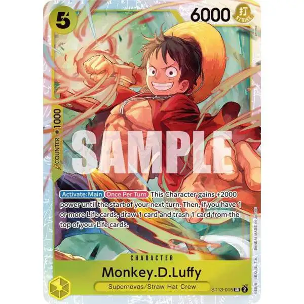 One Piece Trading Card Game Ultra Deck: The Three Brothers Super Rare Monkey.D.Luffy ST13-015