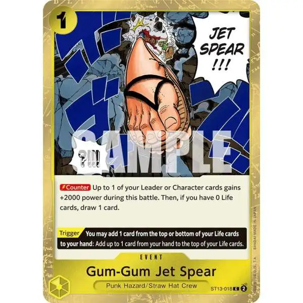 One Piece Trading Card Game Ultra Deck: The Three Brothers Common Gum-Gum Jet Spear ST13-018