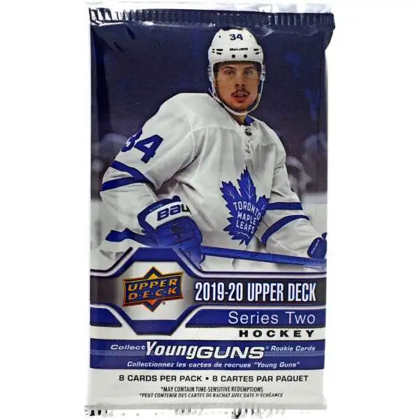 NHL Upper Deck 2019-20 Series 2 Hockey Trading Card RETAIL Pack [8 Cards]