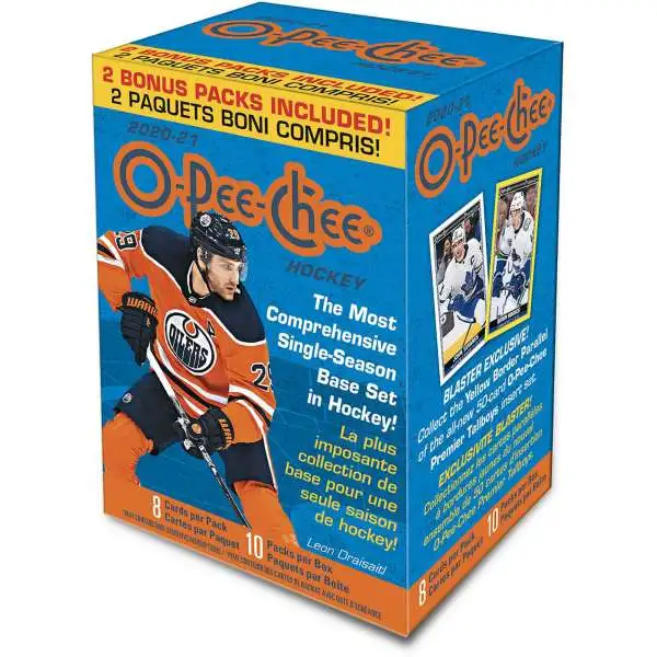 NHL Upper Deck 2020-21 O-Pee-Chee Hockey Trading Card BLASTER Box [8 Packs + 2 Bonus Packs]