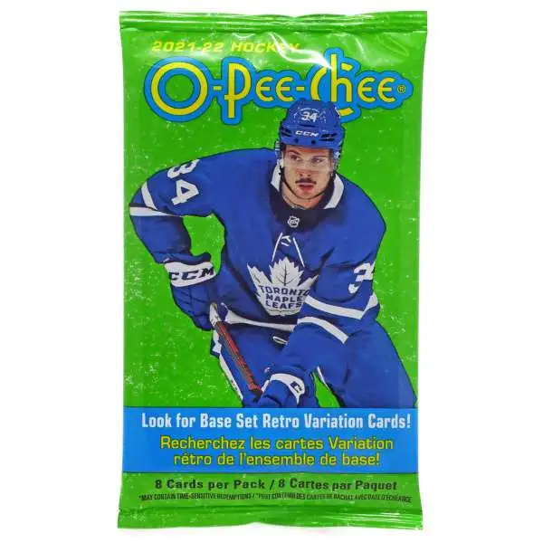 NHL Upper Deck 2021-22 O-Pee-Chee Hockey Trading Card BLASTER Pack [8 Cards]