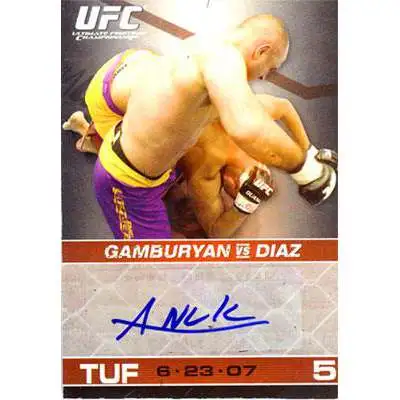 Topps UFC 2009 Round 1 Manny Gamburyan Autograph Card [Blue Ink]