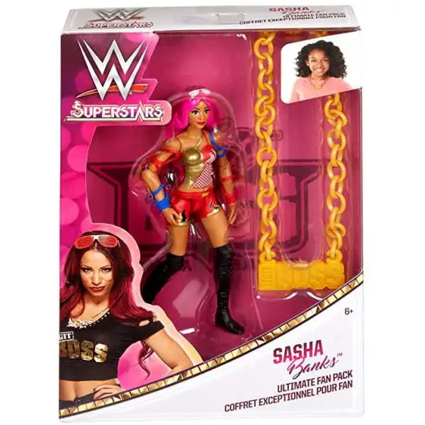 WWE Wrestling Superstars Sasha Banks Ultimate Fan Pack [Figure & Necklace, Damaged Package]