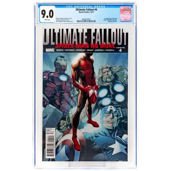 Marvel Ultimate Fallout #4 Comic Book [First Miles Morales, CGC graded 9.0, Certification #3693072007] [9.0 White Pages]