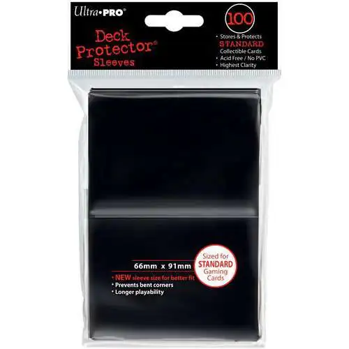 Ultra Pro Card Supplies Deck Protector Black Standard Card Sleeves [100 Count]