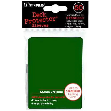 Ultra Pro Card Supplies Deck Protector Green Standard Card Sleeves [50 Count]