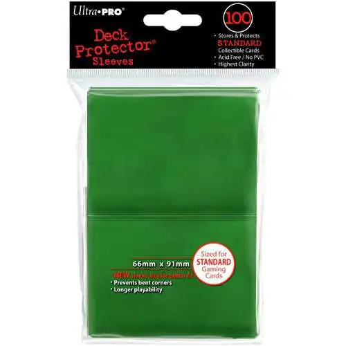 Ultra Pro Card Supplies Deck Protector Green Standard Card Sleeves [100 Count]