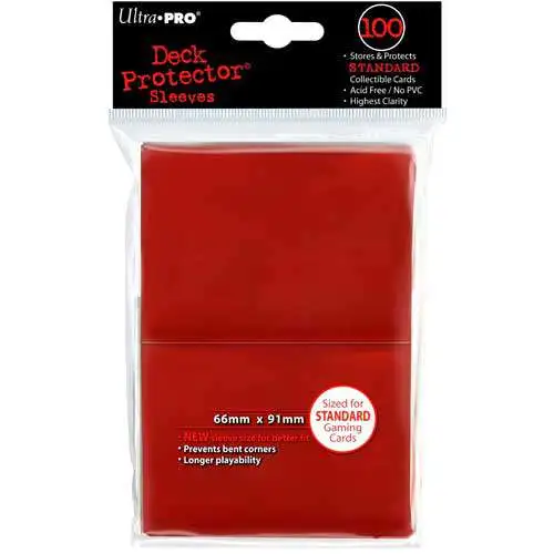 Ultra Pro Card Supplies Deck Protector Red Standard Card Sleeves [100 Count]