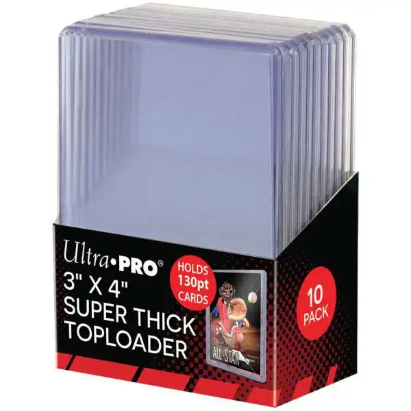 Ultra Pro Card Supplies 3" X 4" Super Thick Toploader [10 Count, Holds 130pt Cards]
