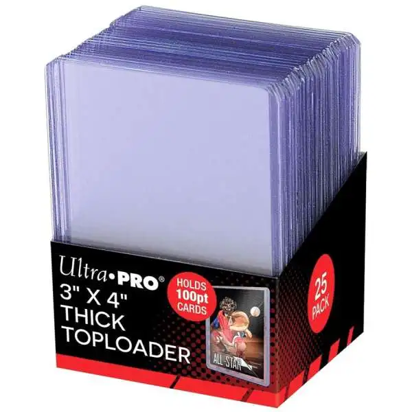 Ultra Pro Card Supplies Toploader Series 3" X 4" Thick Toploader 100pt Card Holders [25 Count]