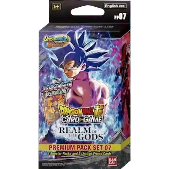 Dragon Ball Super Trading Card Game Unison Warrior Series 7 Realm of the Gods Premium Pack Set PP07 [4 Booster Packs & 2 Promo Cards]
