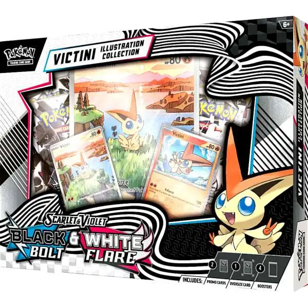 Pokemon Scarlet & Violet Black Bolt & White Flare Victini Illustration Collection [4 Packs]