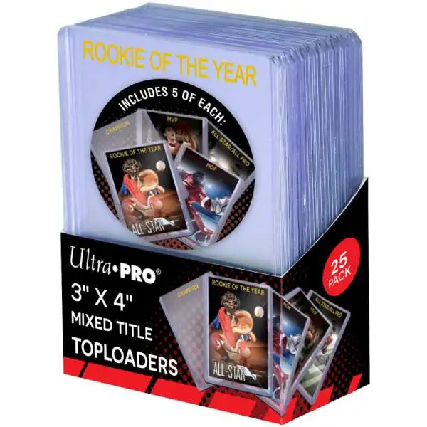 Ultra Pro Card Supplies Toploader Series 3" X 4" Mixed Title Toploader Card Holders [25 Count]