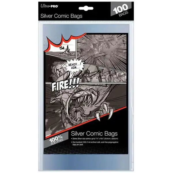 Ultra Pro Comic Supplies Silver Size 7-1/4" X 10-1/2" Comic Bags