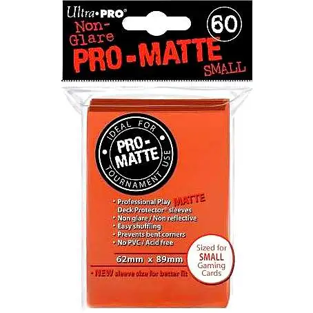 Ultra Pro Card Supplies Non-Glare Pro-Matte Orange Small Card Sleeves [60 Count]